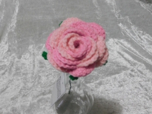 Crochet Open Rose - Baby Pink and Pink